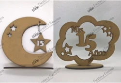 Recuerdo para XV años, 10 cm en MDF