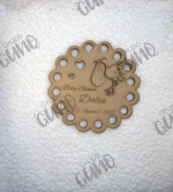 Recuerdo para Baby Shower 10 cm en MDF