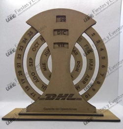 Calendario circular perpetuo sencillo, para escritorio, 15 cm en MDF