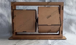 Portarretrato Cubo giratorio (dúo), 18 cm en MDF