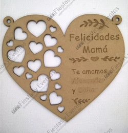 Colgante Día de las madres, 15 cm en MDF