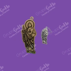 Llavero de San Judas Tadeo 8 x 3 cm en MDF